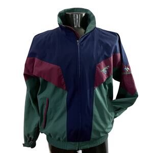 Vintage Windbreaker Wilson Men L Gore-Tex Zip Colorblock Jacket Geneva Ntl Golf